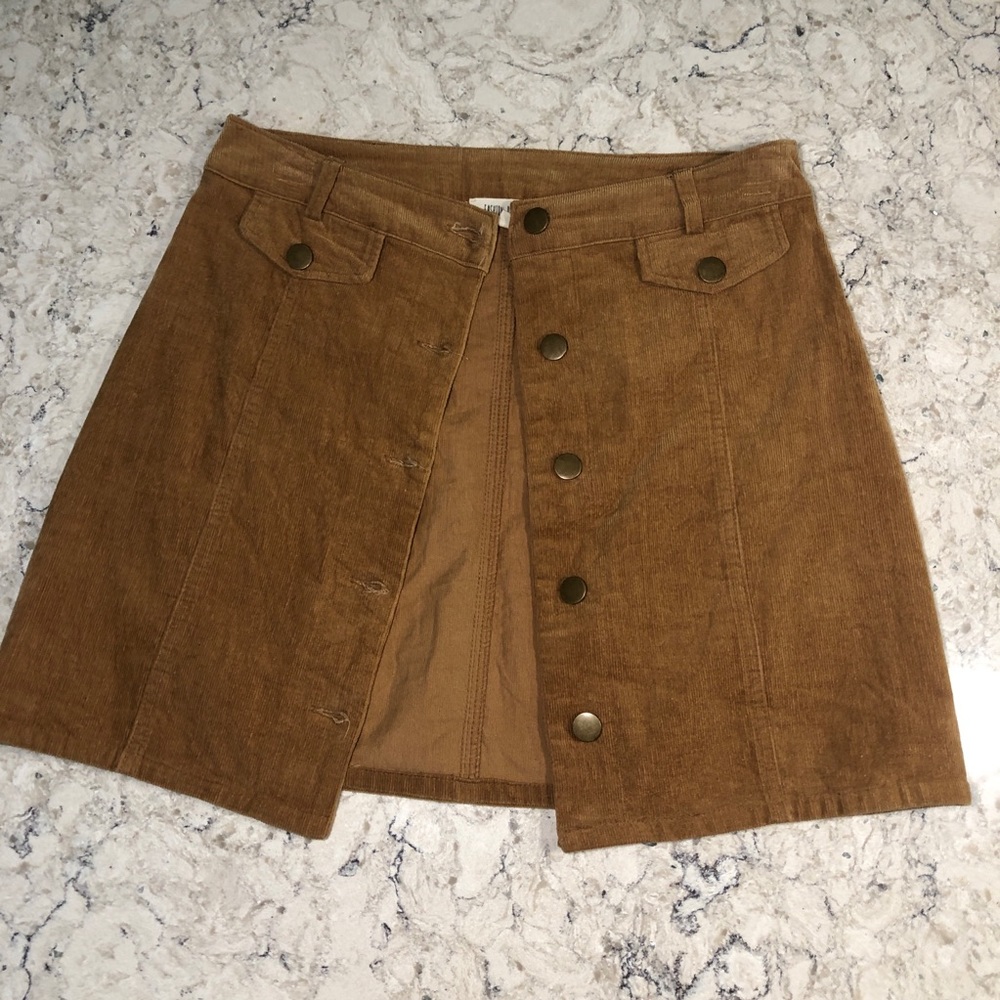 Brown button up skirt